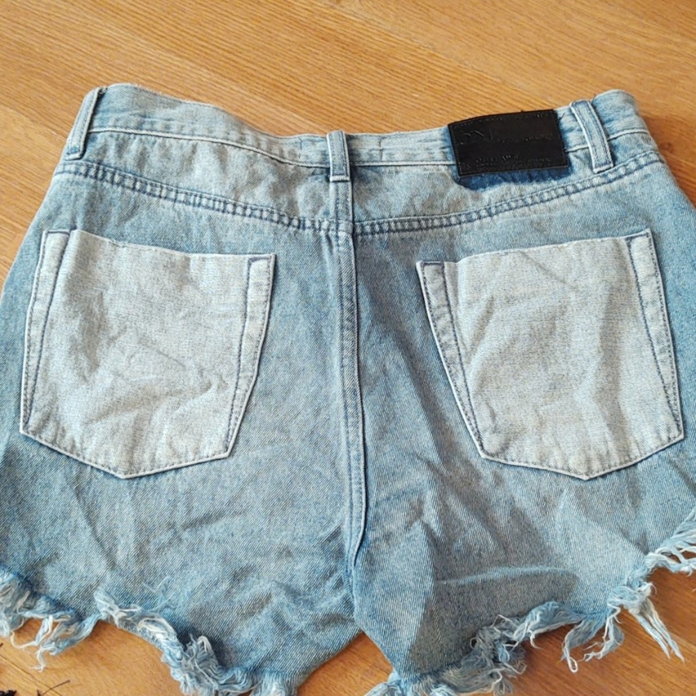 High-waisted one x oneteaspoon denim shorts